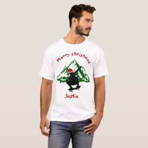 T-shirt skateboard cadeau de noël, nom personnalisé