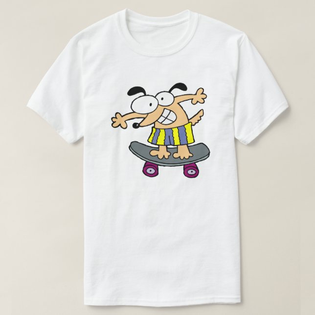 T-shirt Skateboard Character Skateboard Fun Skateboar (Design devant)