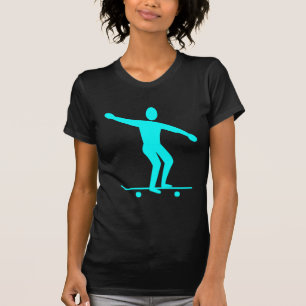 T-shirt Skateboard - Cyan