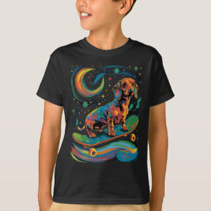 T-shirt Skateboard Dachshund Adventure   Enfants amusants