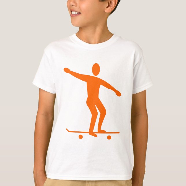 T-shirt Skateboard - Orange (Devant)