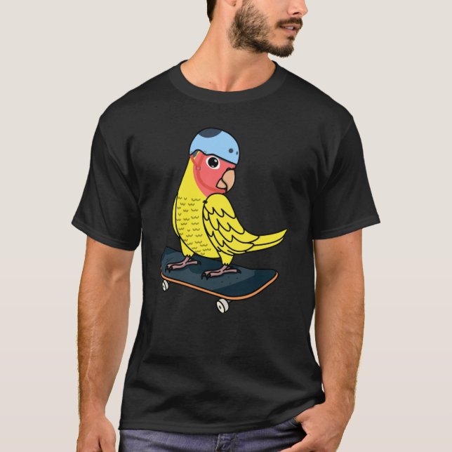 T-shirt Skateboard Parrot I Peach face Jaune Lutino L (Devant)