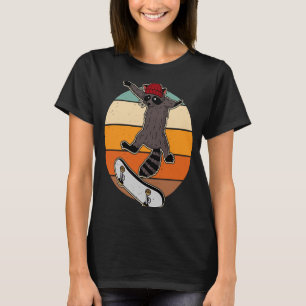 T-shirt Skateboard raccoon cascades skate hall patin rolle