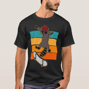 T-shirt Skateboard raccoon cascades skate hall patin rolle