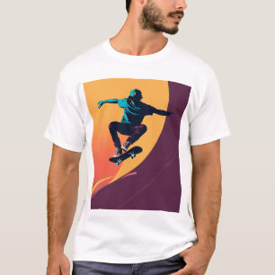 T-shirt "Skateboard Sunset Graphic Tee"