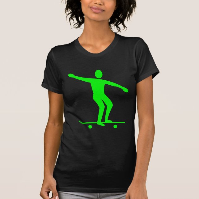 T-shirt Skateboard - Vert (Devant)