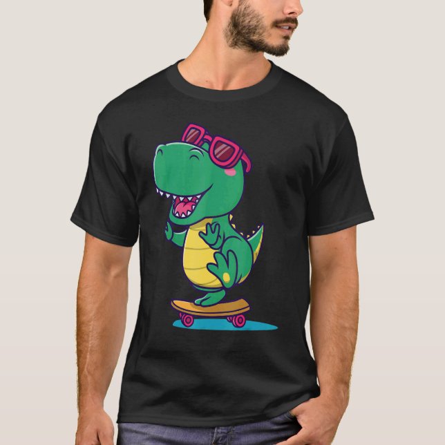 T-shirt Skateboard Vert Rex Dinosaur (Devant)