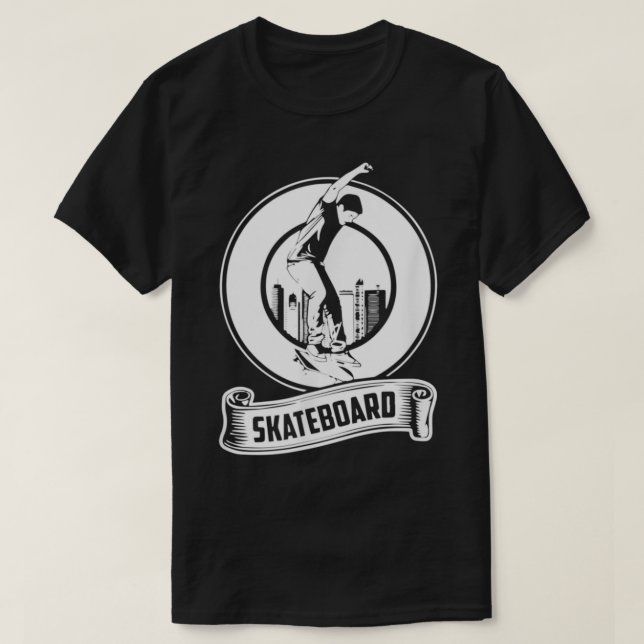 T-shirt Skateboard Vintage Retro Skateboarder (Design devant)