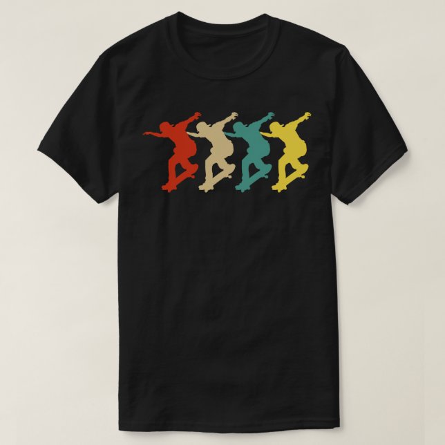 T-shirt Skateboard Vintage Retro Skateboarder (Design devant)