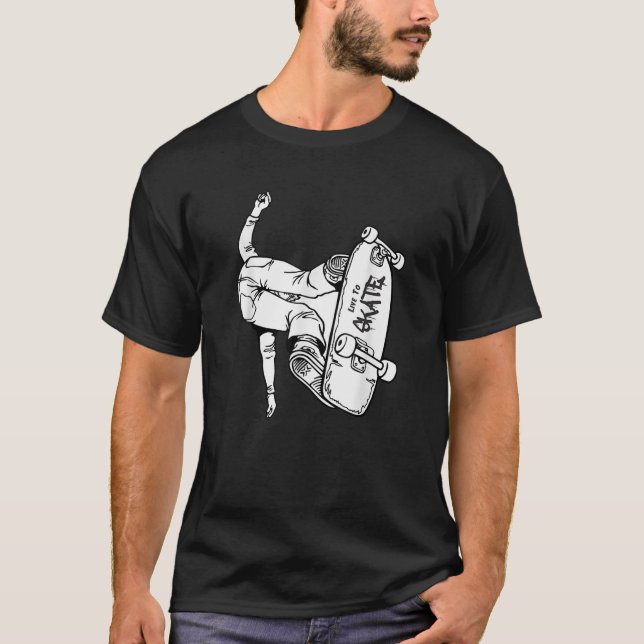 T-shirt Skateboarder Cadeau Skateboard Boys Patinage (Devant)