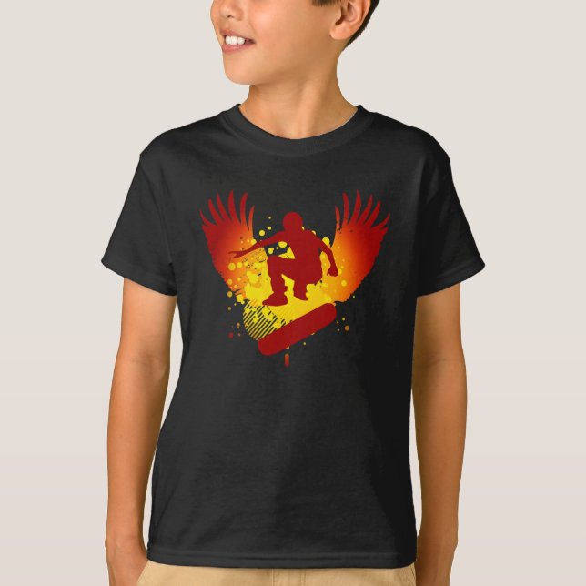 T-shirt skateboarding haut-fi. le coucher du soleil se (Devant)