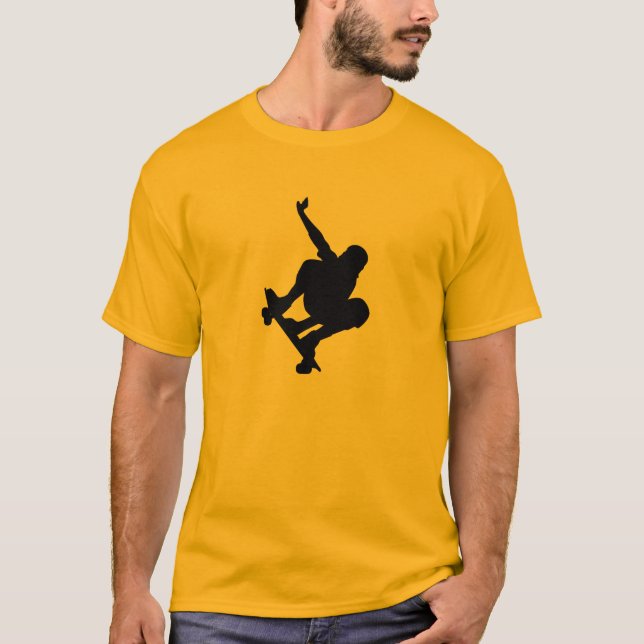 T-shirt Skateboarding jaune-orange (Devant)