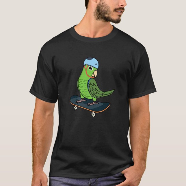 T-shirt Skateboarding Parrot I Green Parrotlet (Devant)