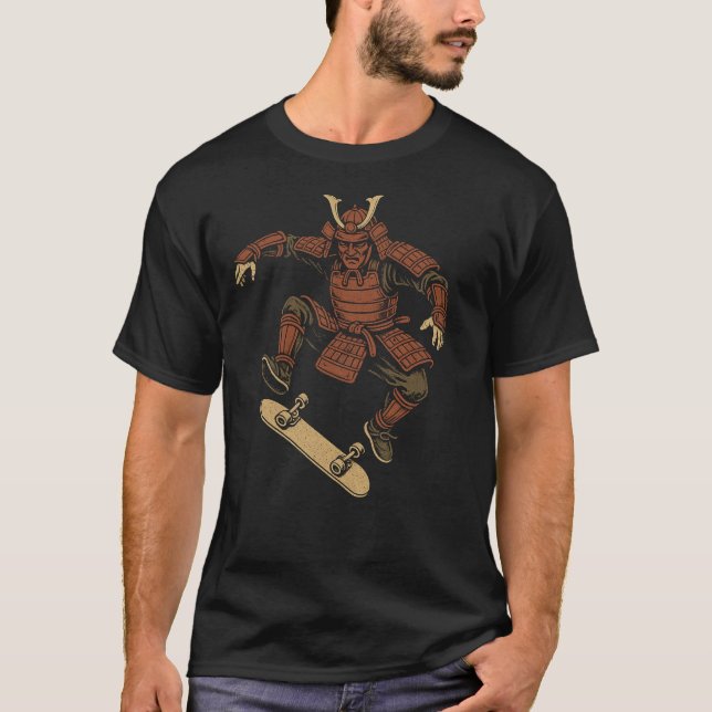 T-shirt Skateboarding Samurai – Urban Streetwear Design (Devant)