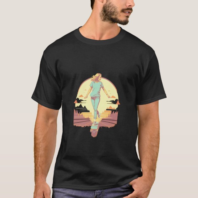 T-shirt Skateboarding Skateboarder Skater Skating (Devant)