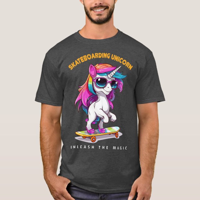 T-SHIRT SKATEBOARDING UNICORN (Devant)