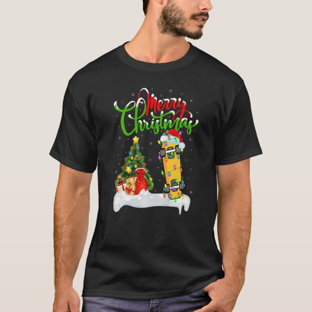 T-shirt Skateboarding  Xmas Decorations Skateboarding Chri (Devant)