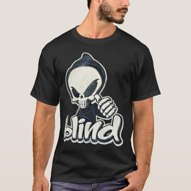 T-shirt Skateboards Aveugles Skeleton Hook Up Skate Houps (Devant)