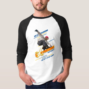 T-shirt Skateboards Raglan à manches 3/4 hommes