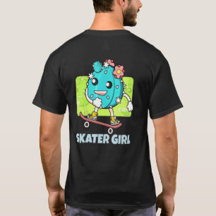 T-shirt Skater Girl Cactus sur Skateboard Skateboard Wom