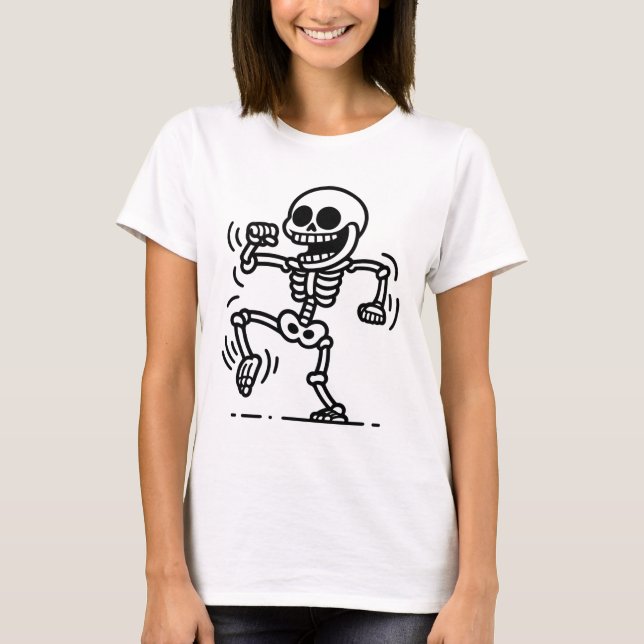 T-shirt  “Skater Skull – Ride or Die Skeleton” (Devant)