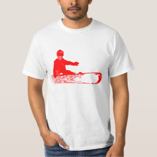 T-shirt skeleboarder. rouge
