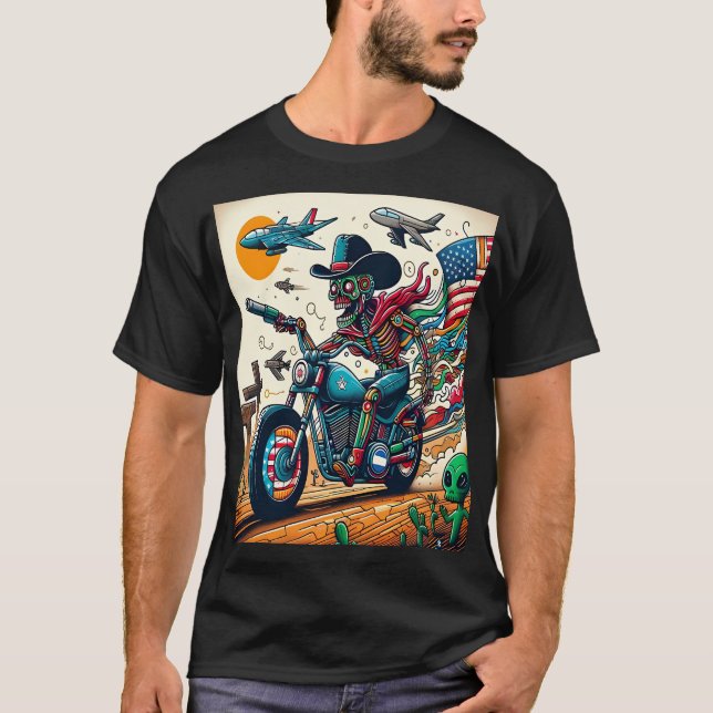 T-shirt Skeletal Rider on an Apocalyptic Journey (Devant)