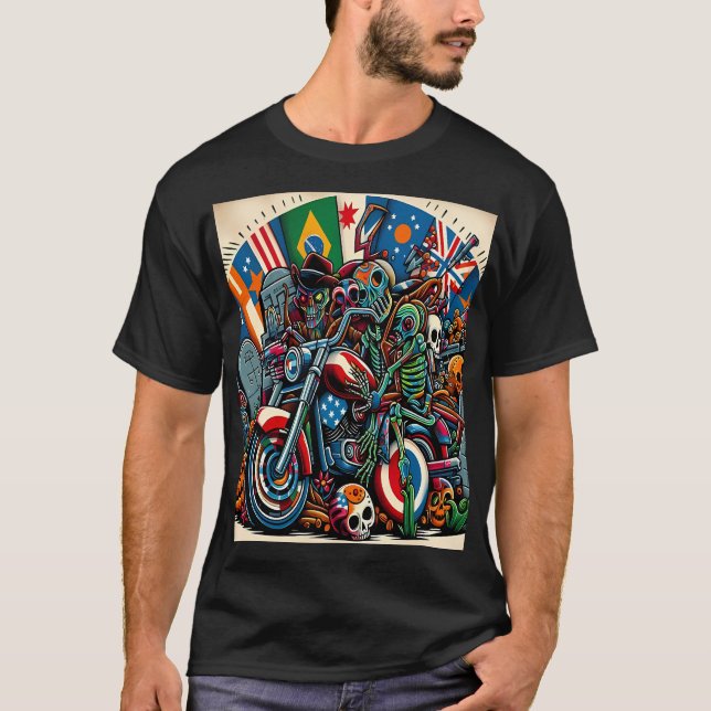 T-shirt Skeletal Riders on an International Journey (Devant)