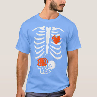 T-shirt Skeleton Baby Pregnant Xray Rib Cage Halloween Cos