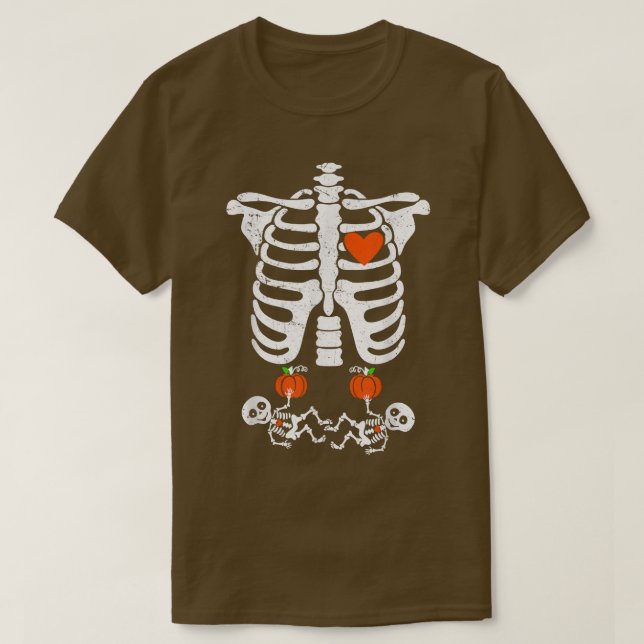 T-shirt Skeleton Baby Pregnant Xray Rib Cage pour Fall Hal (Design devant)
