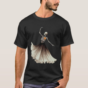 T-shirt Skeleton Ballerina Ballet Danse Halloween Femmes G