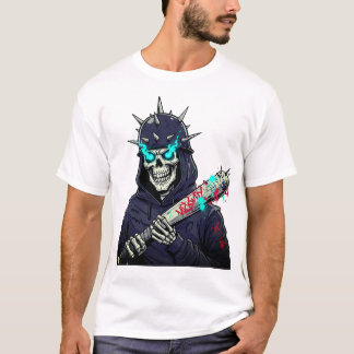 T-shirt Skeleton Baseball Bat Art - Sports Éffrayants Impr