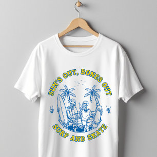 T-shirt Skeleton Beach Vibes Surf et Skate été Design