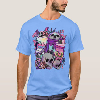 T-shirt Skeleton Boire Café Citrouille épice Latte Iced Au