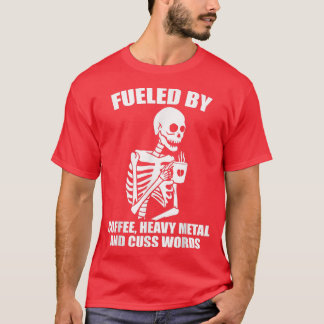 T-shirt Skeleton Café Lourd Cuisine en métal Mot Louveur d