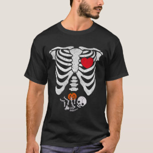 T-shirt Skeleton Coeur Halloween Costumes Par