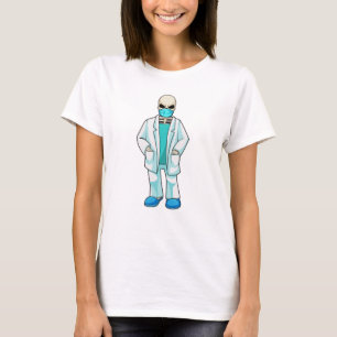 T-shirt Skeleton comme docteur avec masque visage