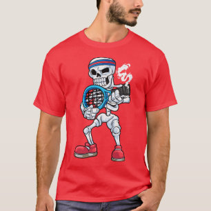T-shirt Skeleton comme joueur de tennis avec tête