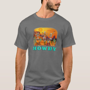 T-shirt Skeleton Cowboys Howly Halloween sur le désert oue