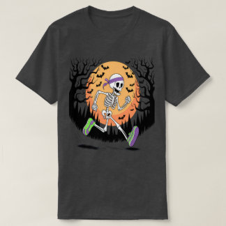 T-shirt Skeleton de coureur d'Halloween : Amateurs de fitn