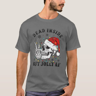 T-shirt Skeleton Dit Bonjour Avec Santa Hat Dead In Mais J