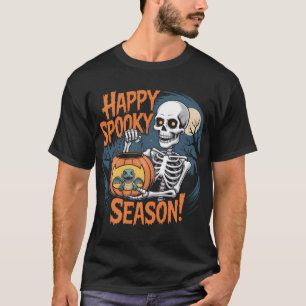 T-shirt Skeleton & Dragon Halloween Art