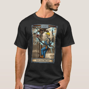 T-shirt Skeleton Electrician Tarot Card Funny Halloween
