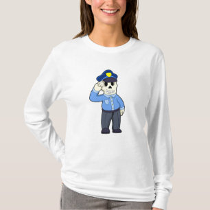 T-shirt Skeleton en tant que policier avec casquette de po