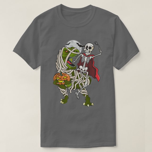 T-shirt Skeleton équitation maman Dinosaur Halloween T Re  (Design devant)