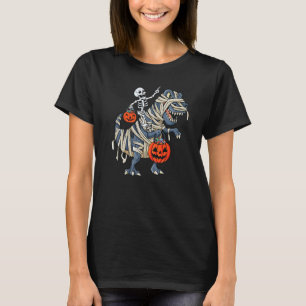 T-shirt Skeleton équitation maman Dinosaur Rex Citrouille