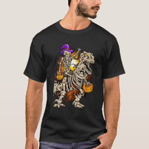 T-shirt Skeleton équitation maman Dinosaur rex Halloween P