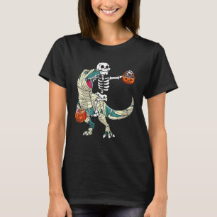 T-shirt Skeleton équitation maman Dinosaur rex Halloween P