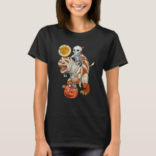 T-shirt Skeleton équitation maman Dinosaur rex Halloween P