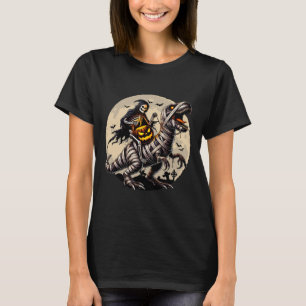 T-shirt Skeleton équitation maman Dinosaur T Rex Citrouill